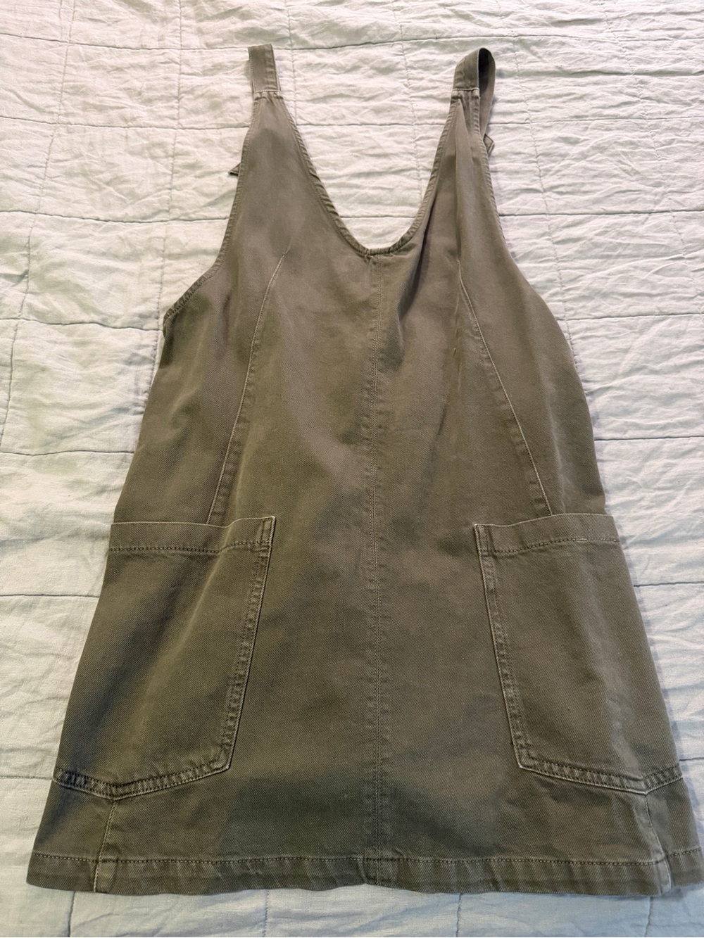 We The Free Olive Utility Pinafore Mini Dress